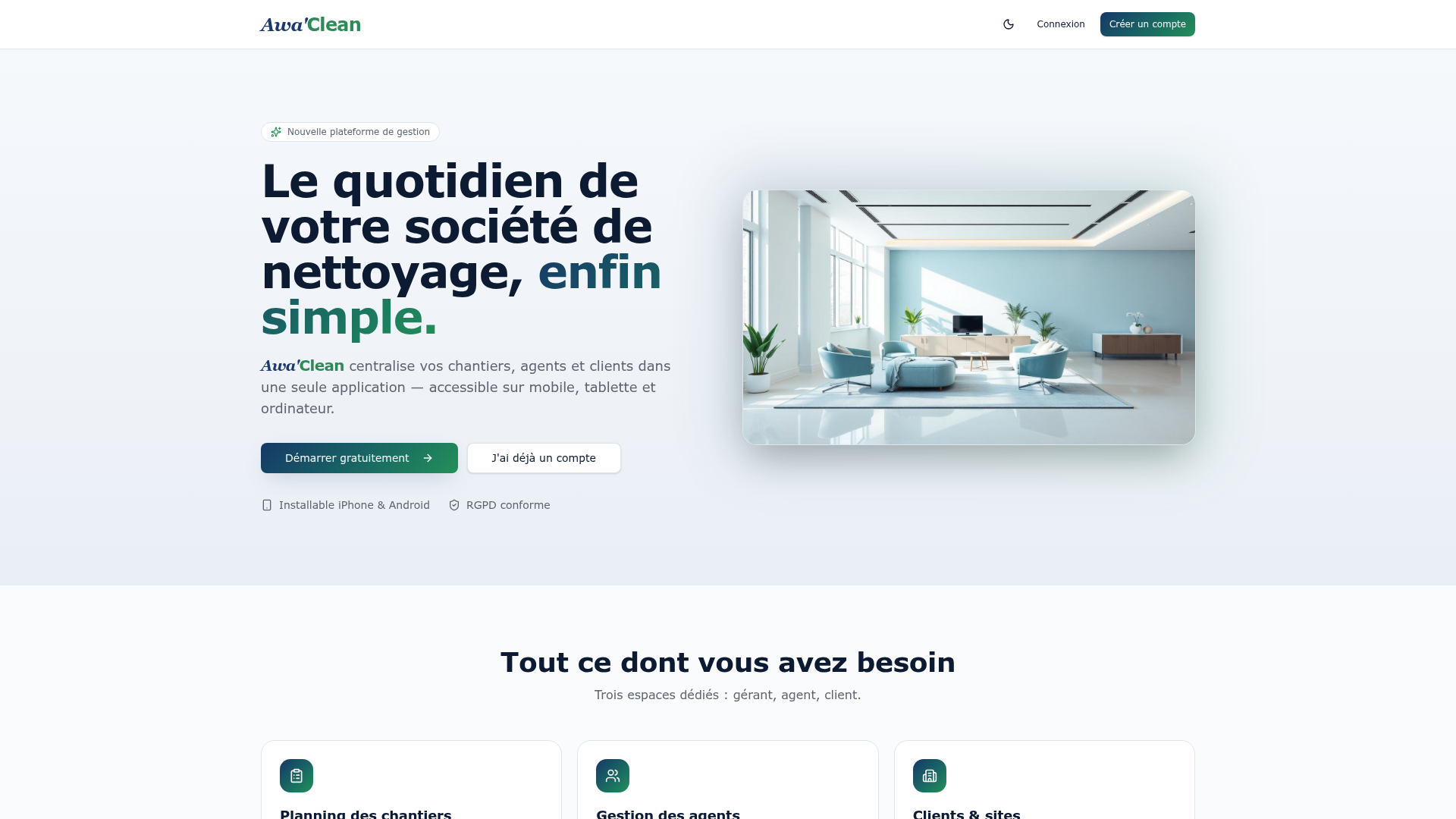 Capture du site Awa'Clean